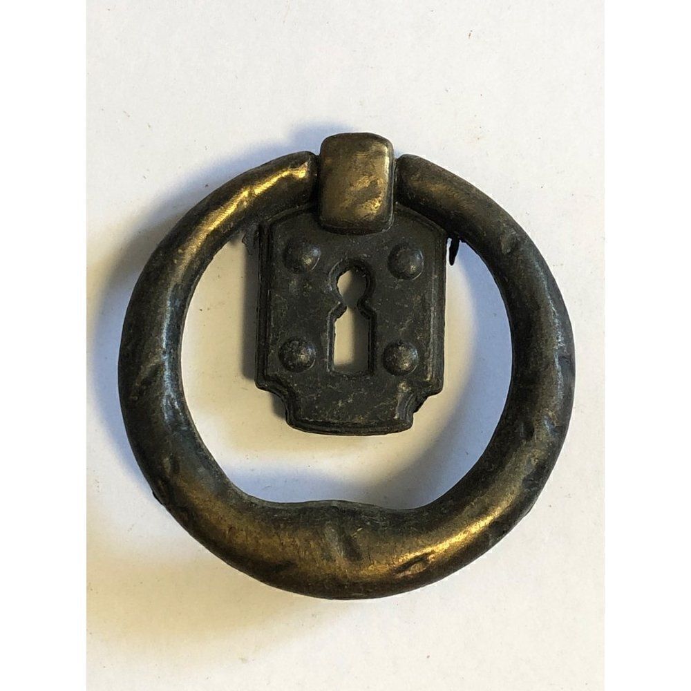 Drawer Ring Pull Decorative Handles Knob Hardware Solid Brass Vintage